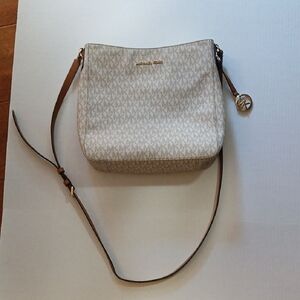 Michael Kors Cream and Tan Crossbody Bag